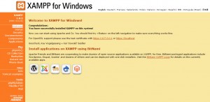 XAMPP home screen