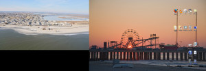 Desktop screenshot. You can tell I just cleaned because my recycle bin is empty. Left is Brigantine Island, right is Steel Pier in Atlantic City.