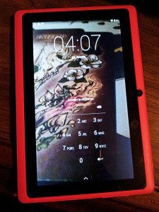 Tablet. Bright pink, yup.